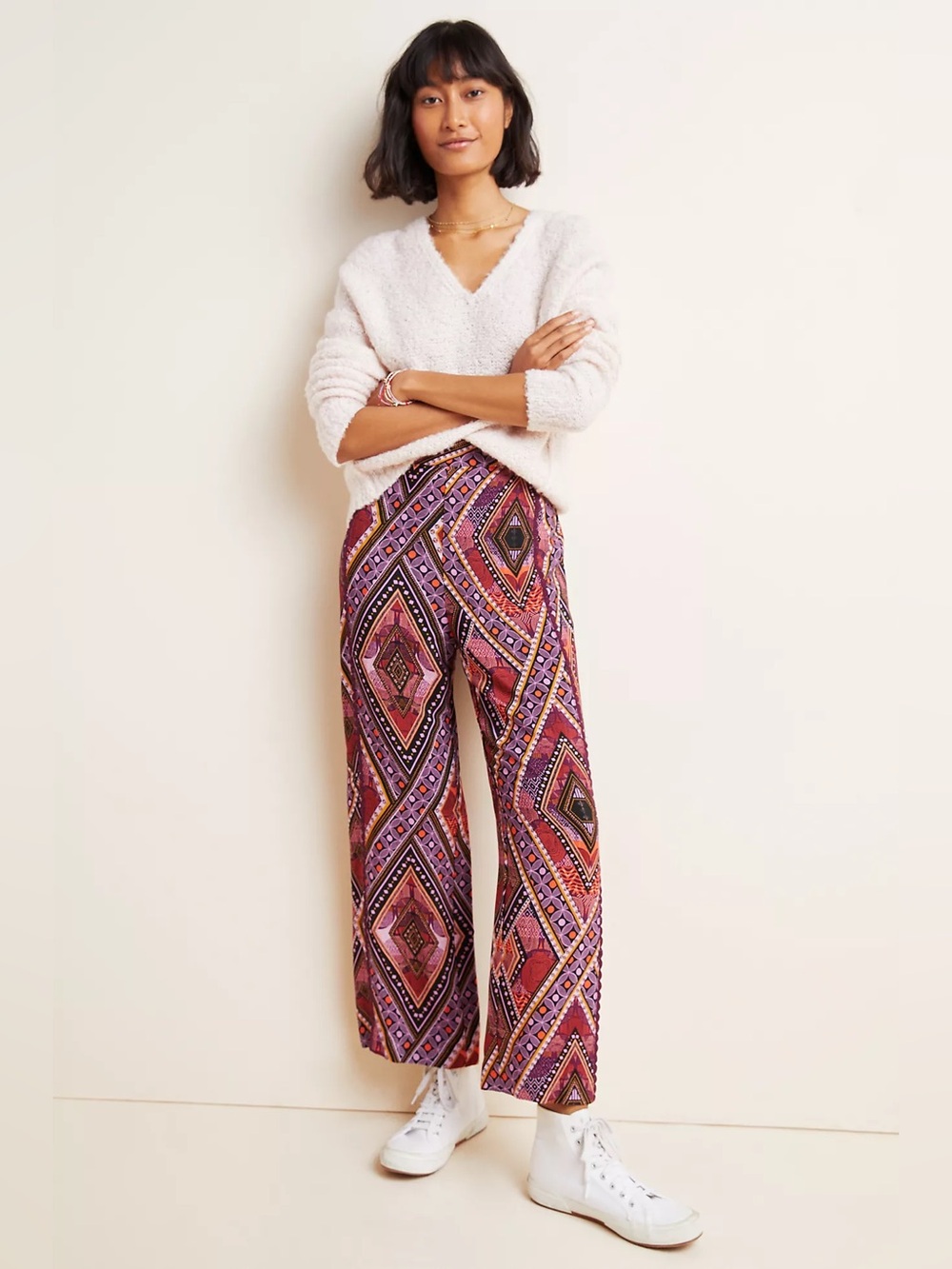 Anthropologie Layla Wide-Leg Pants, Multi- Color, Size 2 Elastic Waist NWOT